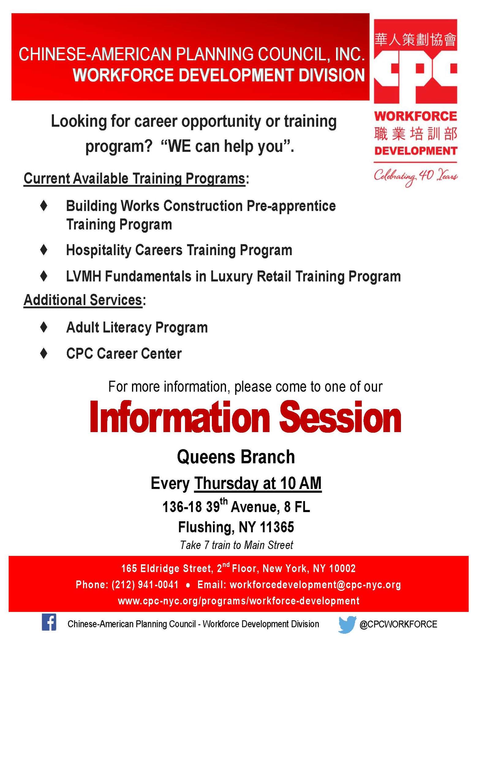 Workforce Development Division Queens Information Session 