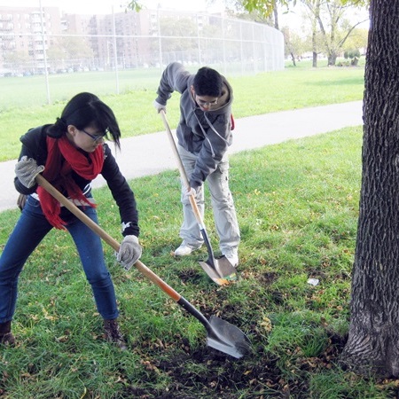 Volunteer outside