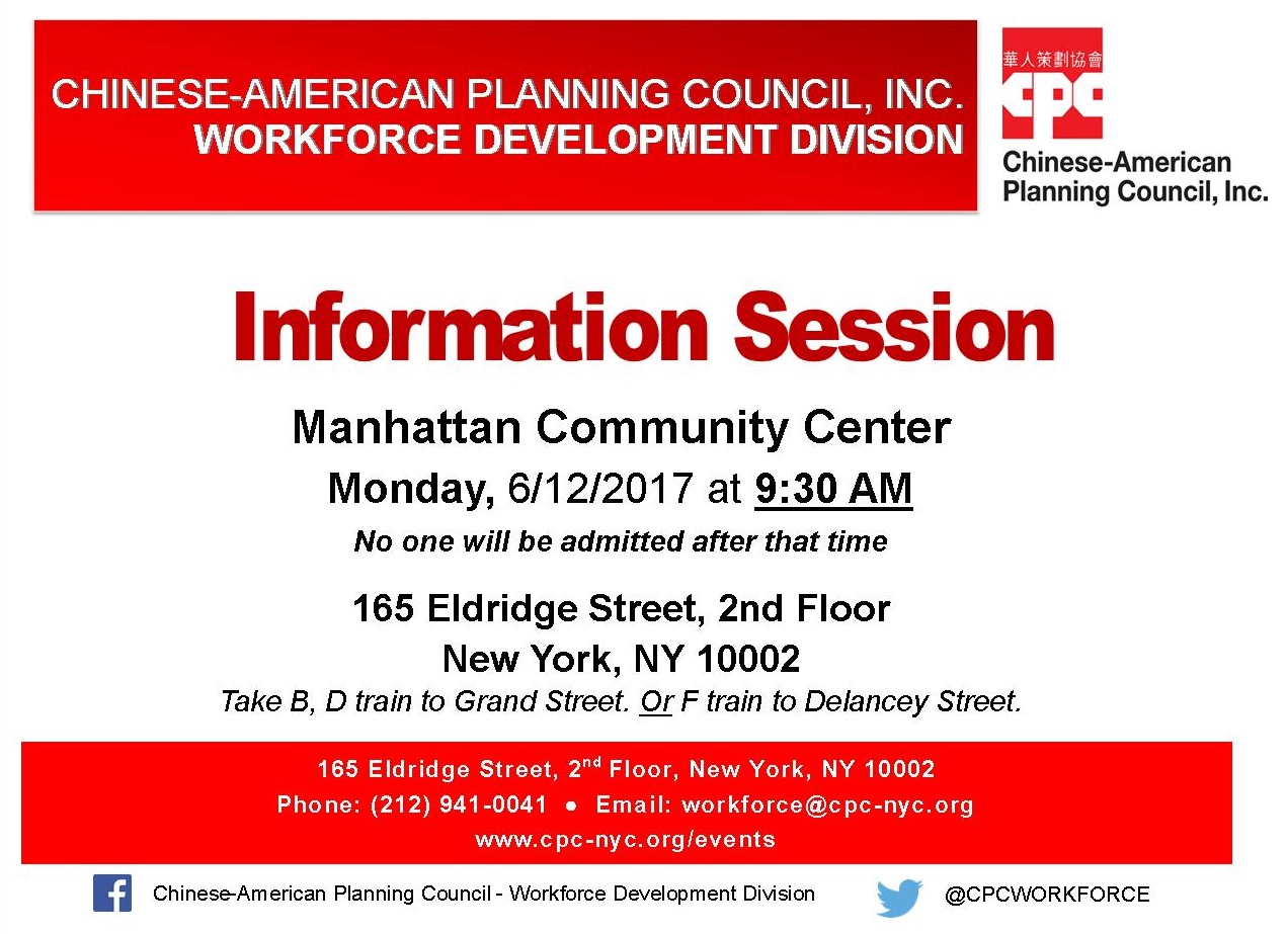 Workforce Development Division Manhattan Information Session  Lead