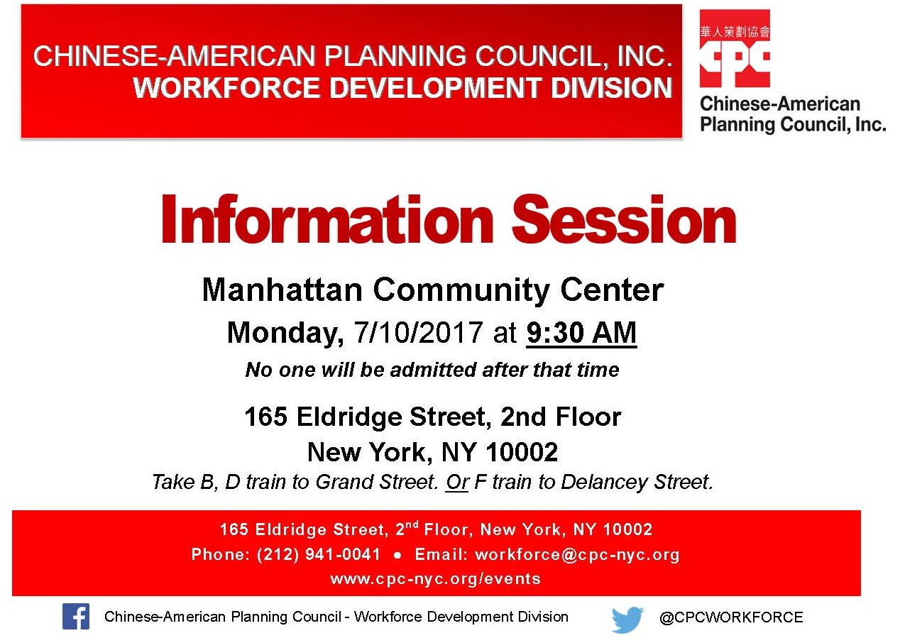 Workforce Development Division Manhattan Information Session All Services