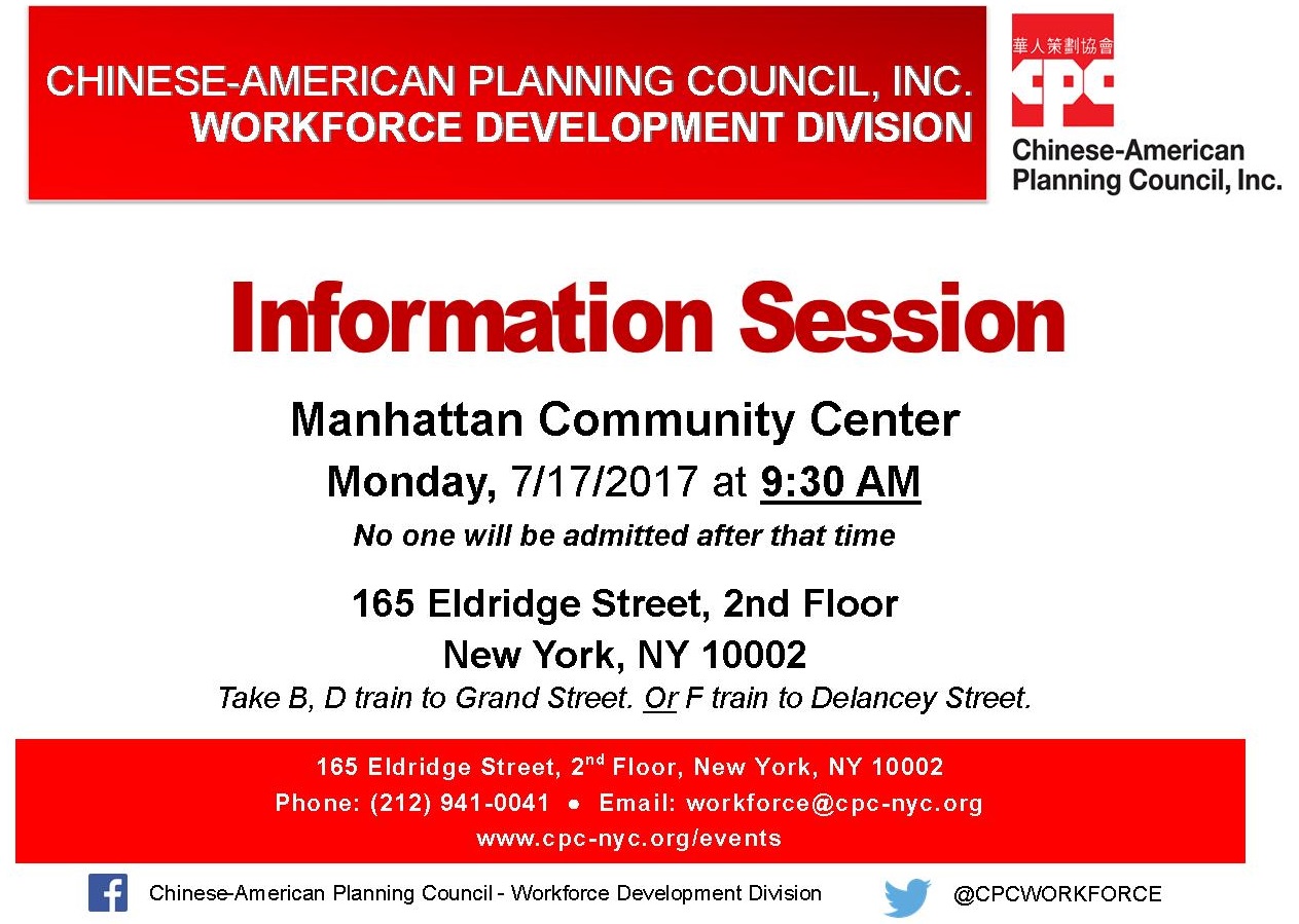 Workforce Development Division Manhattan Information Session 