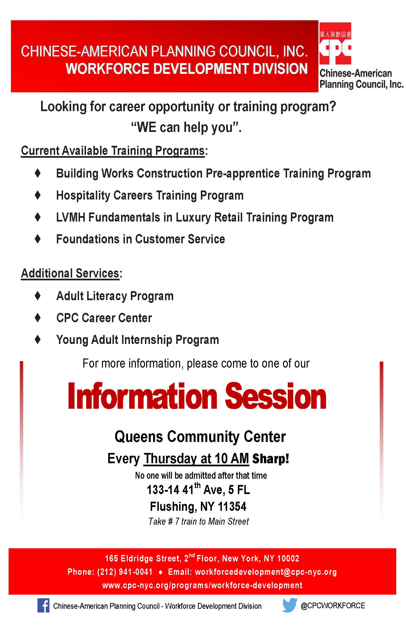 Workforce Development Division Queens Information Session May 2017