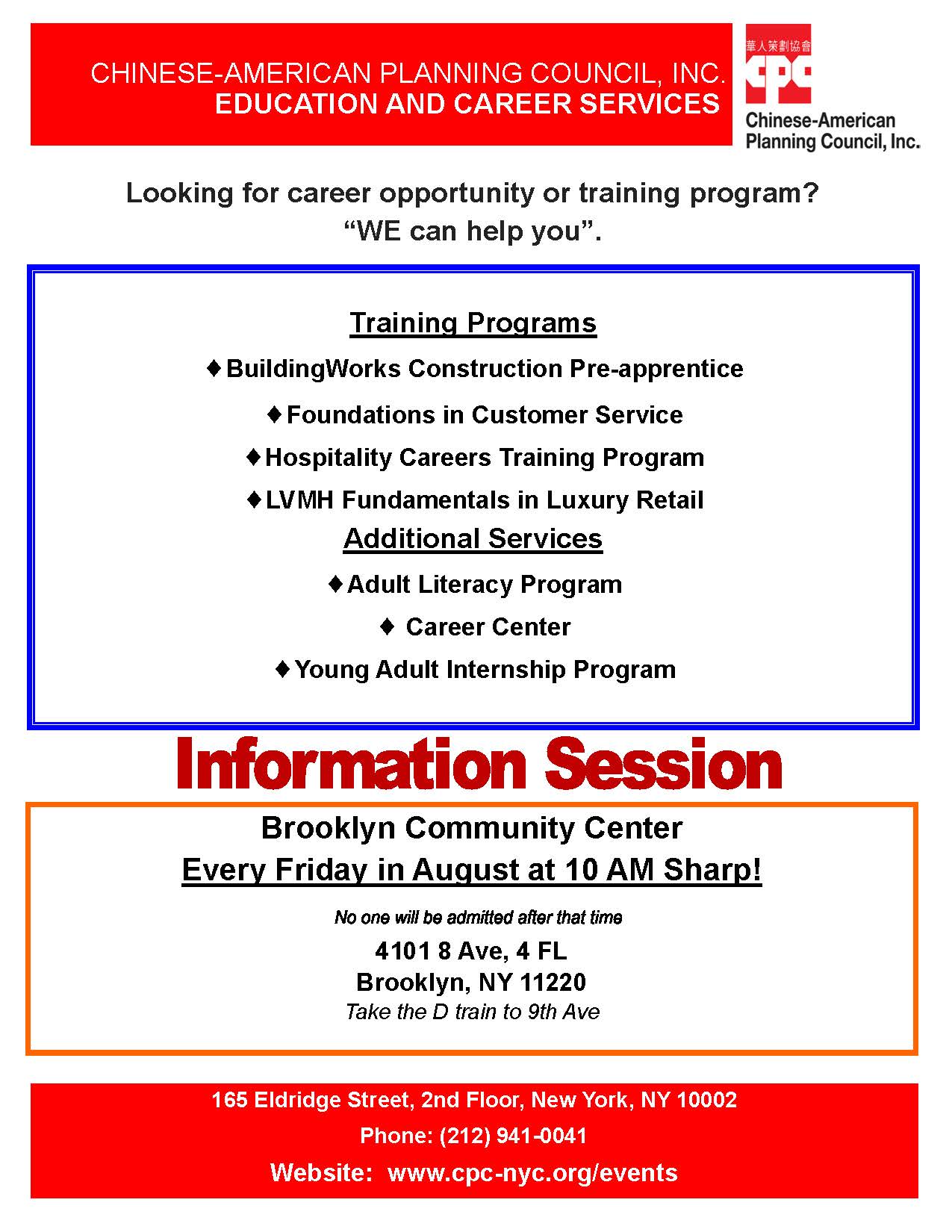 Education and Career Services Brooklyn Information Session