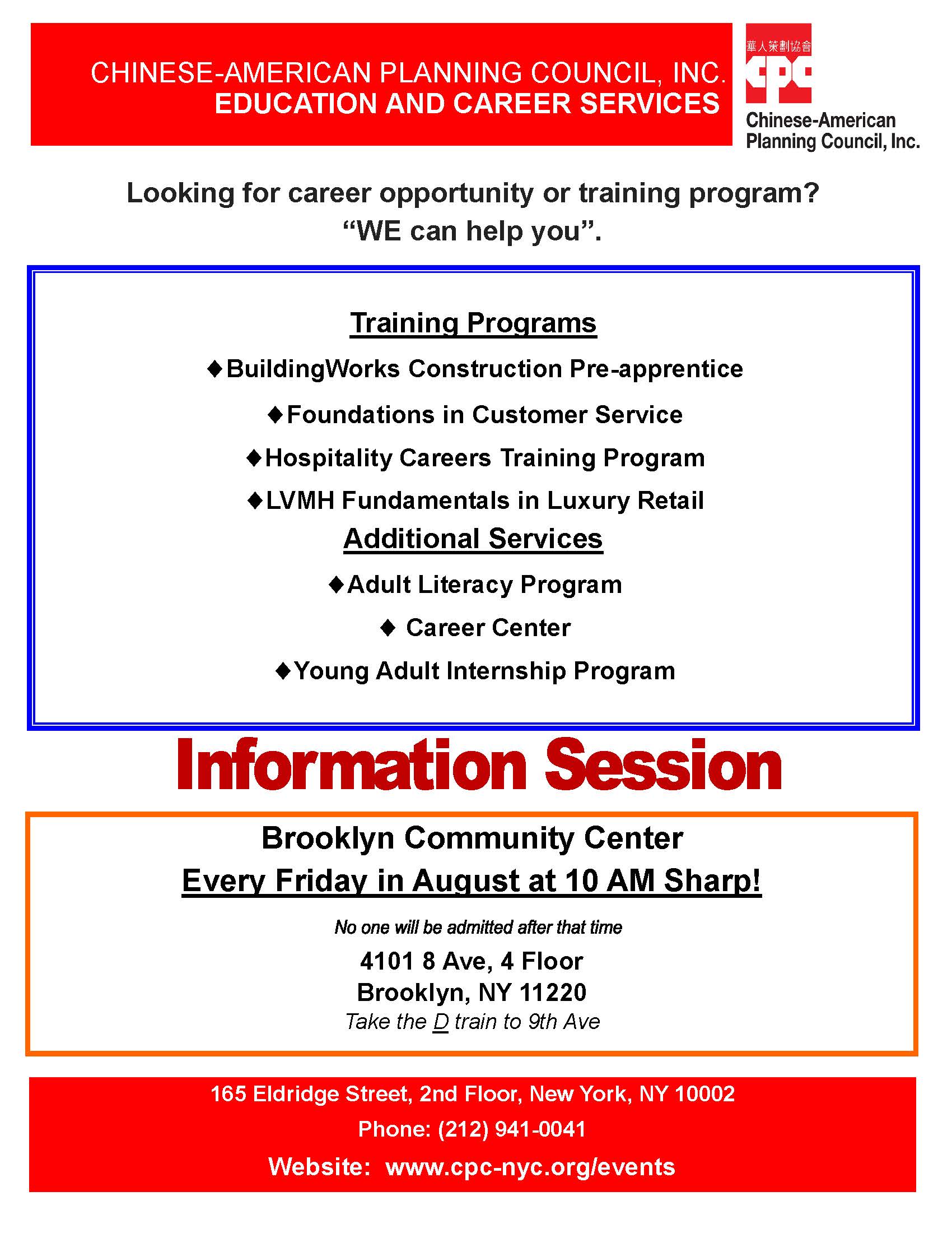 Education and Career Services Brooklyn Information Session