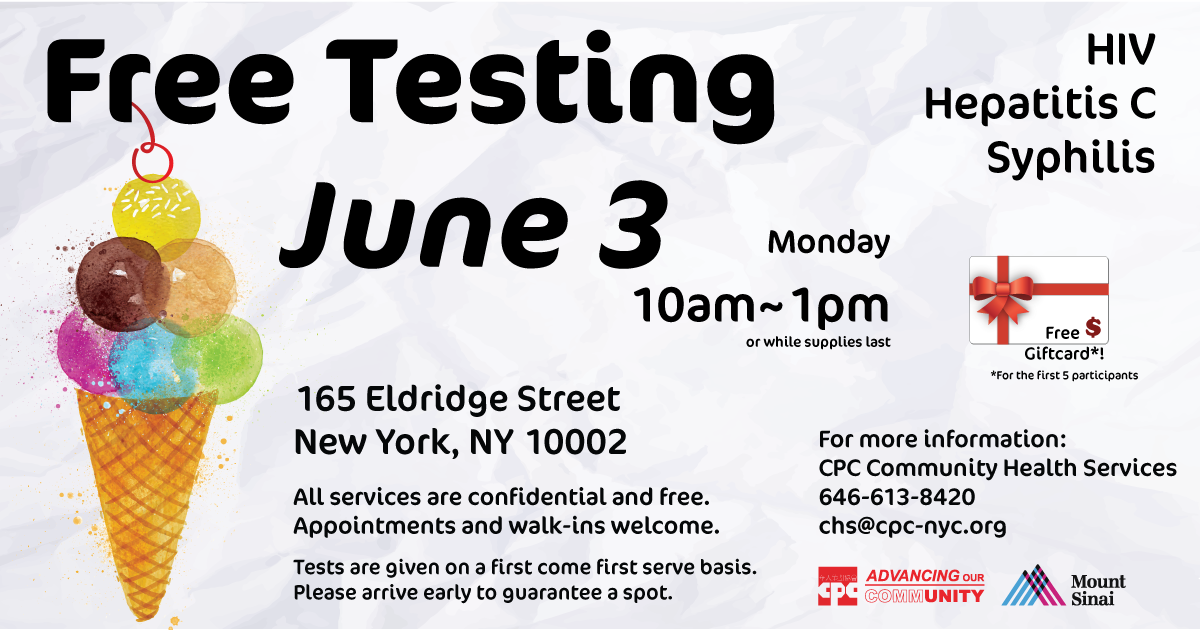 Free HIV and STDs Testing 愛滋及性病免費檢測