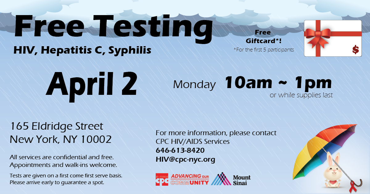 Free HIV and STDs Testing 愛滋及性病免費檢測