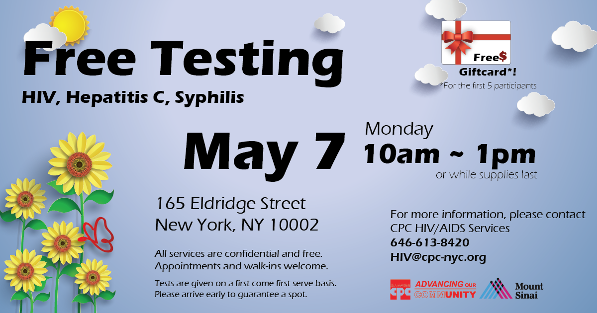 Free HIV and STDs Testing 愛滋及性病免費檢測