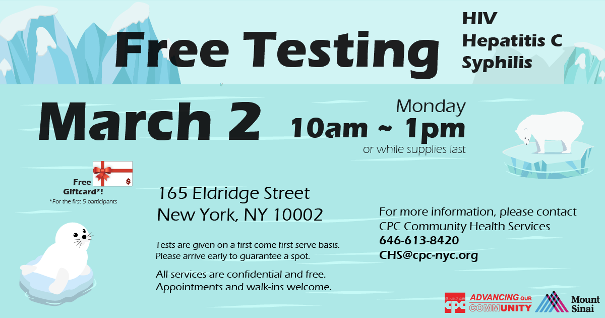 Free HIV and STDs Testing 愛滋及性病免費檢測