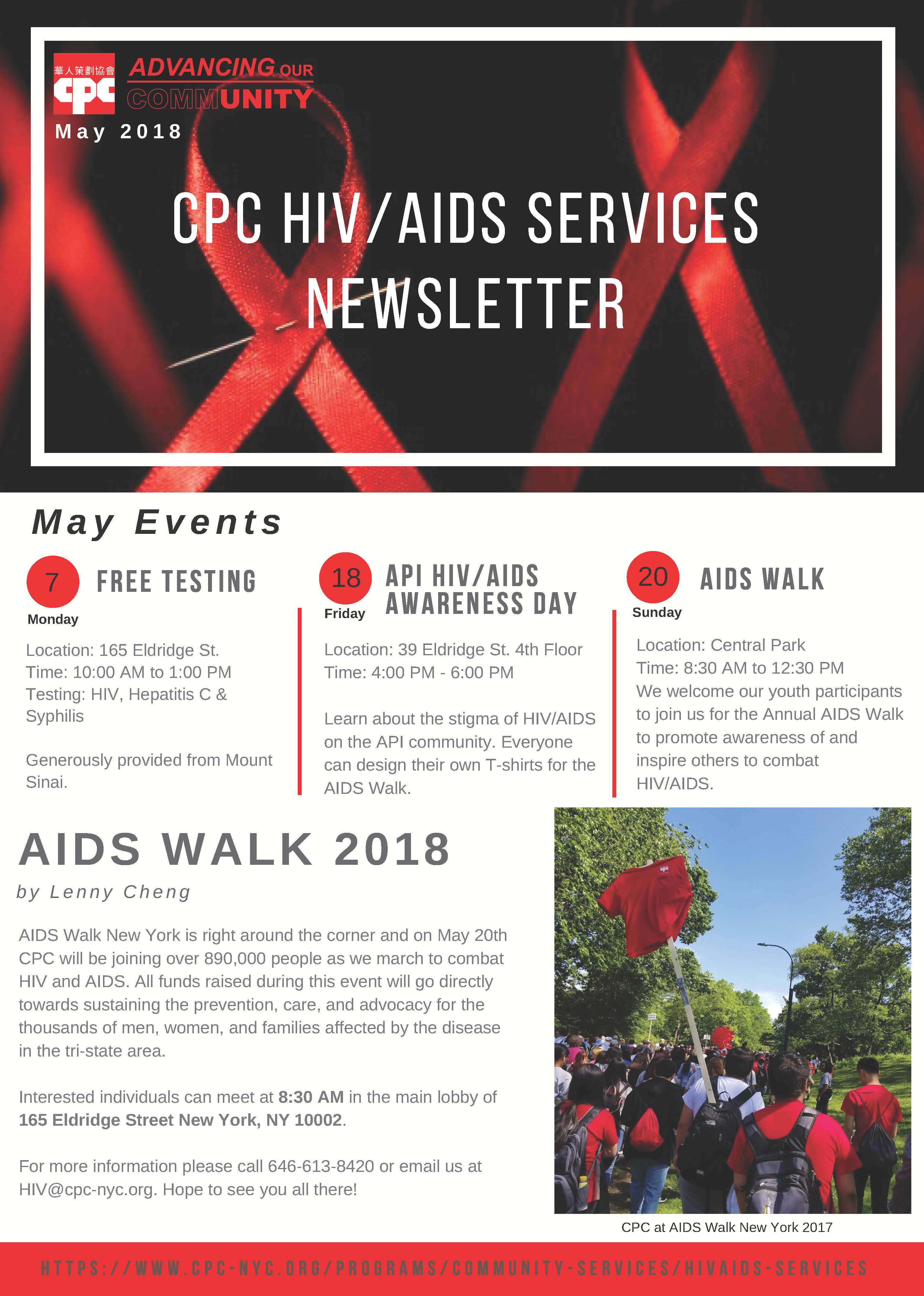 HIV/AIDS Services May Newsletter 2018-05-10 17:30:00