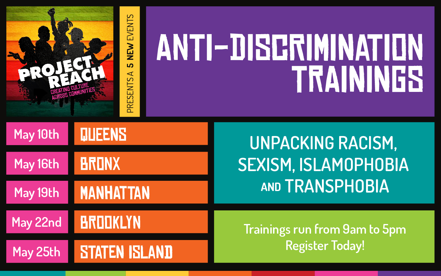 Project Reach - May 2017 Anti-Discrimination Trainings In All Five Boroughs!