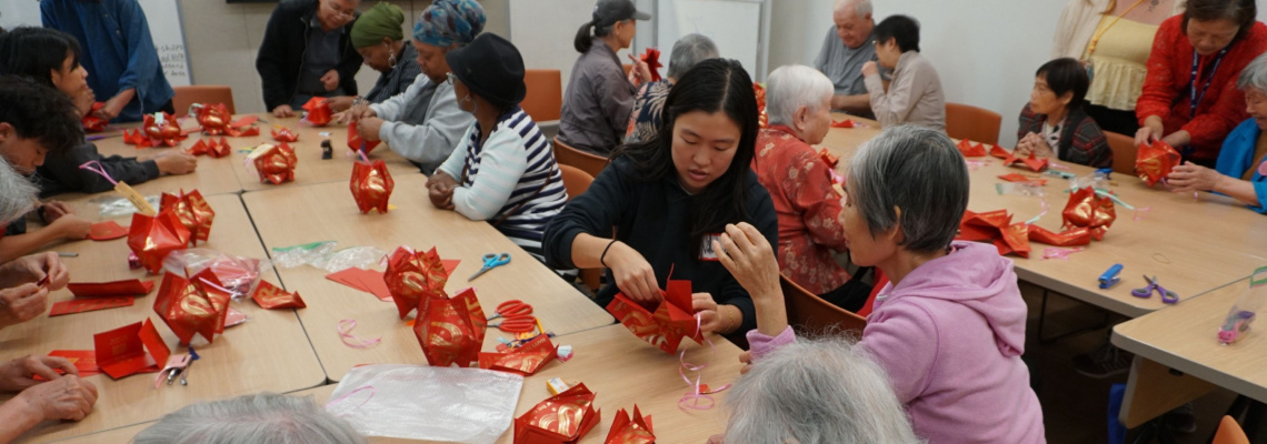 group of people packing presents