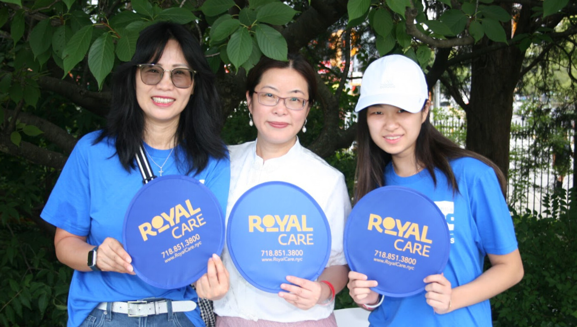 three ladies promoting royal care