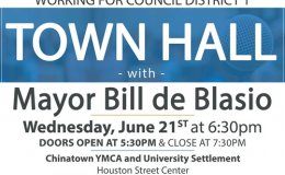 Working for Council District 1 Town Hall with Mayor de Blasio