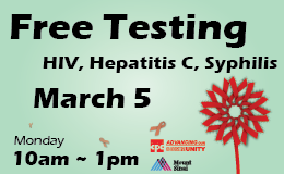 Free HIV and STDs Testing 愛滋及性病免費檢測