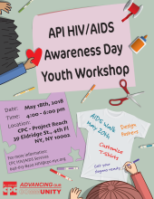 API HIV/AIDS Awareness Day Youth Workshop 亞太裔愛滋認知日青少年活動