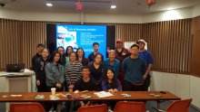 Wendy McKelvey of NYCDOHMH (7th from the left) and Regina Keenan of NYSDOH (4th from the right) with CPC youth after conducting a workshop on fish advisory