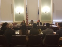 Emmy Lam (3rd from right) Testifying at Youth Services Committee Hearing