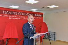 William Tam representing Sir Gordon Wu and Lady Ivy Wu at CPC Queens Naming Ceremony