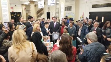 Tommy Lam speaking at the Youth Rally Against Hate