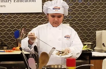 Sitora scooping up the quail eggs