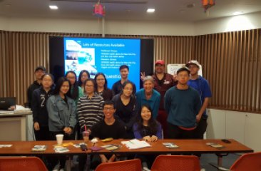 Wendy McKelvey of NYCDOHMH (7th from the left) and Regina Keenan of NYSDOH (4th from the right) with CPC youth after conducting a workshop on fish advisory