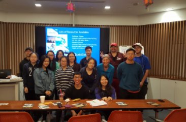 Wendy McKelvey of NYCDOHMH (7th from the left) and Regina Keenan of NYSDOH (4th from the right) with CPC youth after conducting a workshop on fish advisory