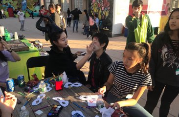 Face painting at the Youth Opportunity Hub's Fall Festival event