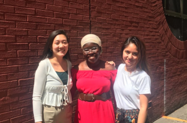 Peer Educators Joy Ling, Amanda Sowah, and Yeda Dayao