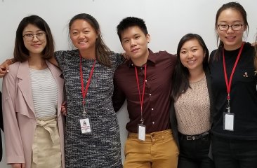 Summer Interns Group photo: Left to right:  Vicky Zhong, Hannah Stiles, Welton Huang, Stephanie Chan, & Annie Chen